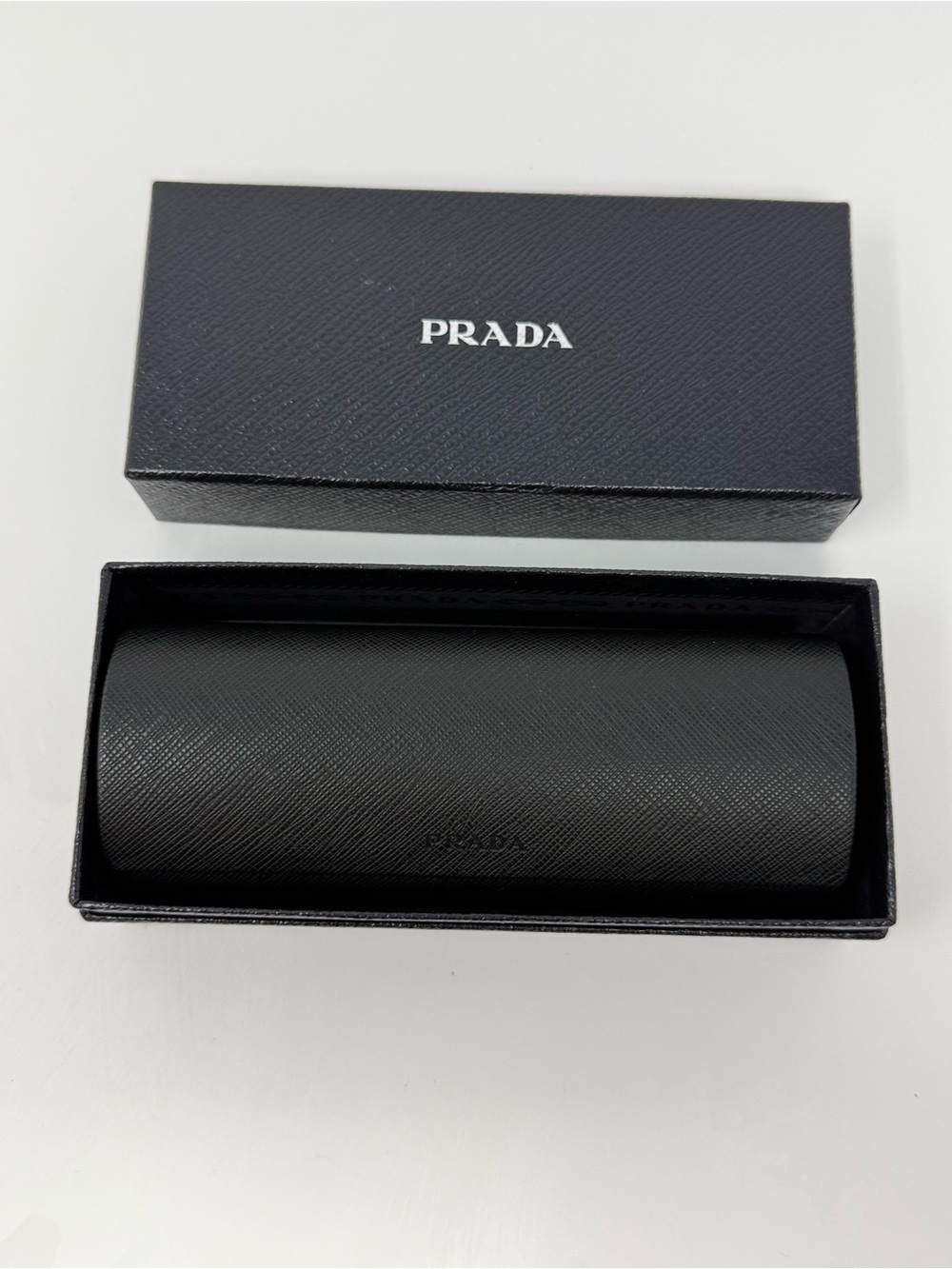 Prada Eyeglasses Sunglasses Box Case & Cleaning Cloth Black Eyewear